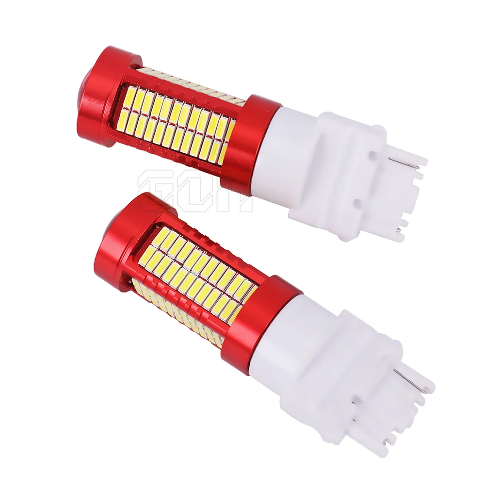2шт T25 3157 3156 светодиодный 106SMD 4014 сигнальная Поворотная лампа белый светильник