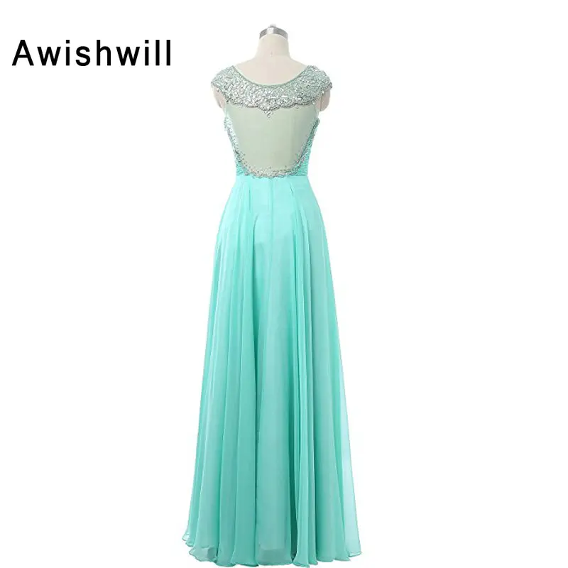 Шифоновое прозрачное длинное платье с рукавами-крылышками и бусинами | Свадьбы