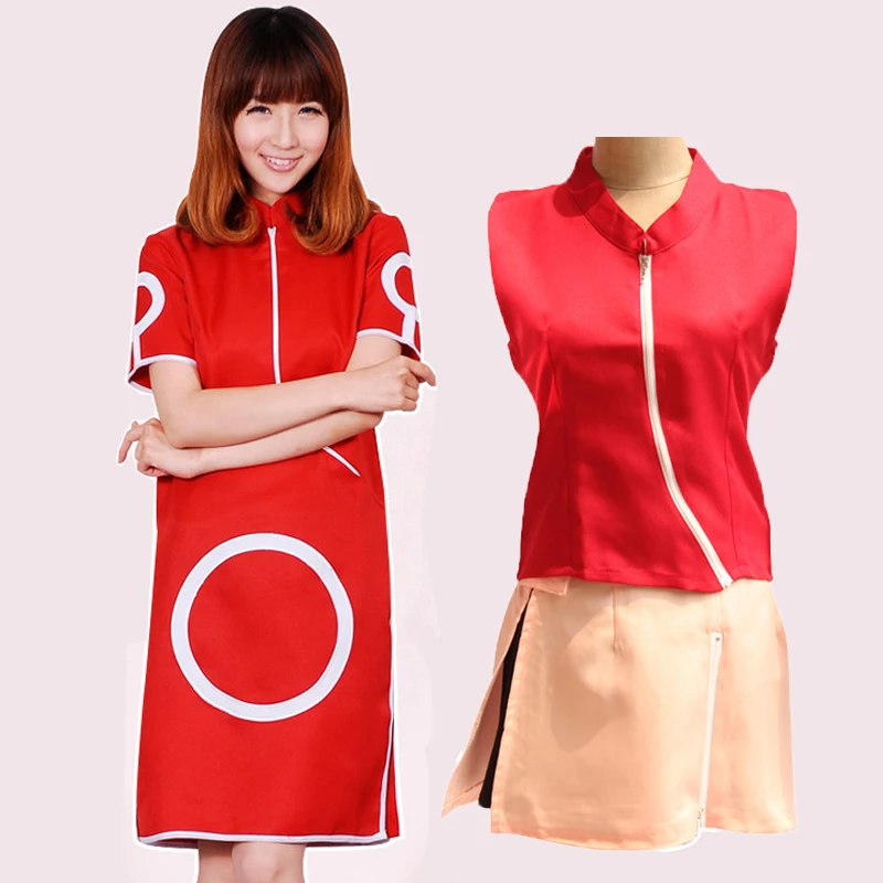 Naruto Cosplay Costume Haruno Sakura Anime Costumes Zipper Halloween Women Clothing Set Red Dropshipping | Тематическая одежда и