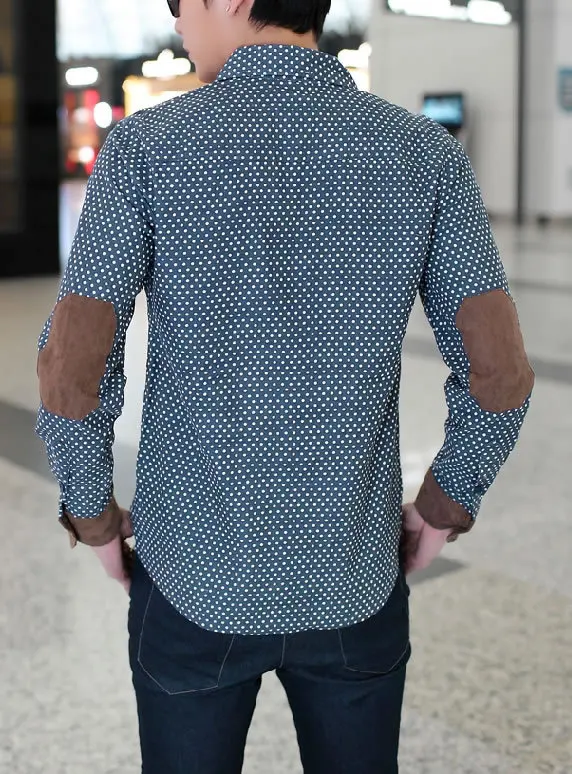 Cotton Single Breasted Polka Dot Mens Shirts | Мужская одежда