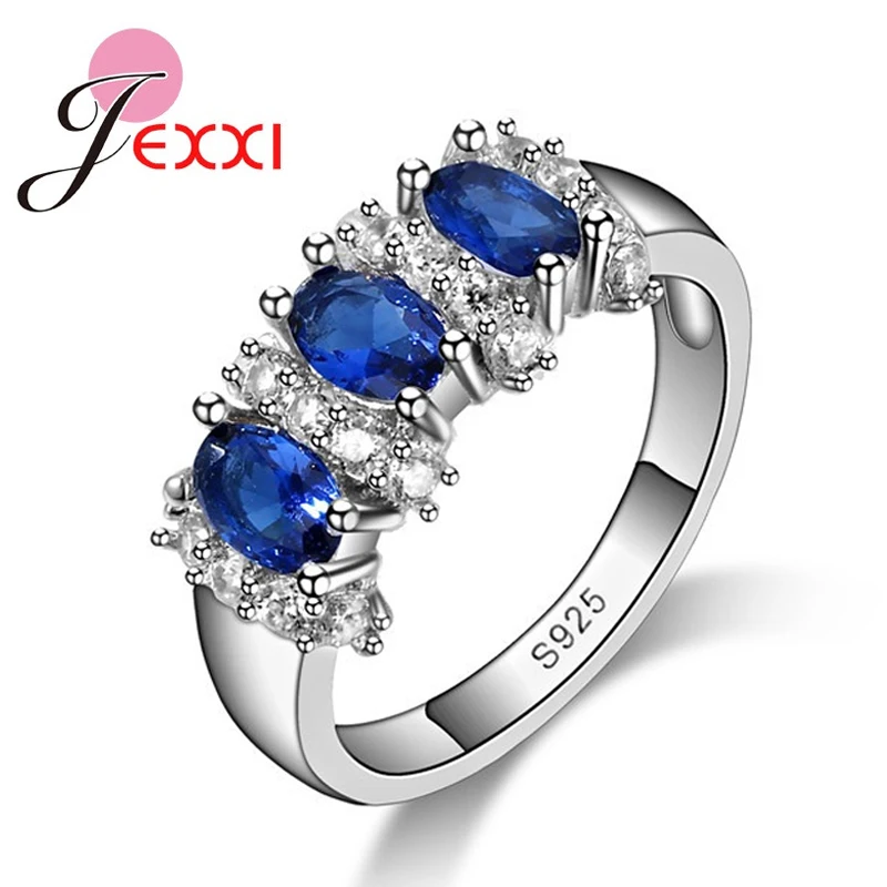 

New European Oval Cubic Zirconia Wedding Engagement Finger Rings Fashion Band Jewelry Accessory 925 Sterling Silver Rings