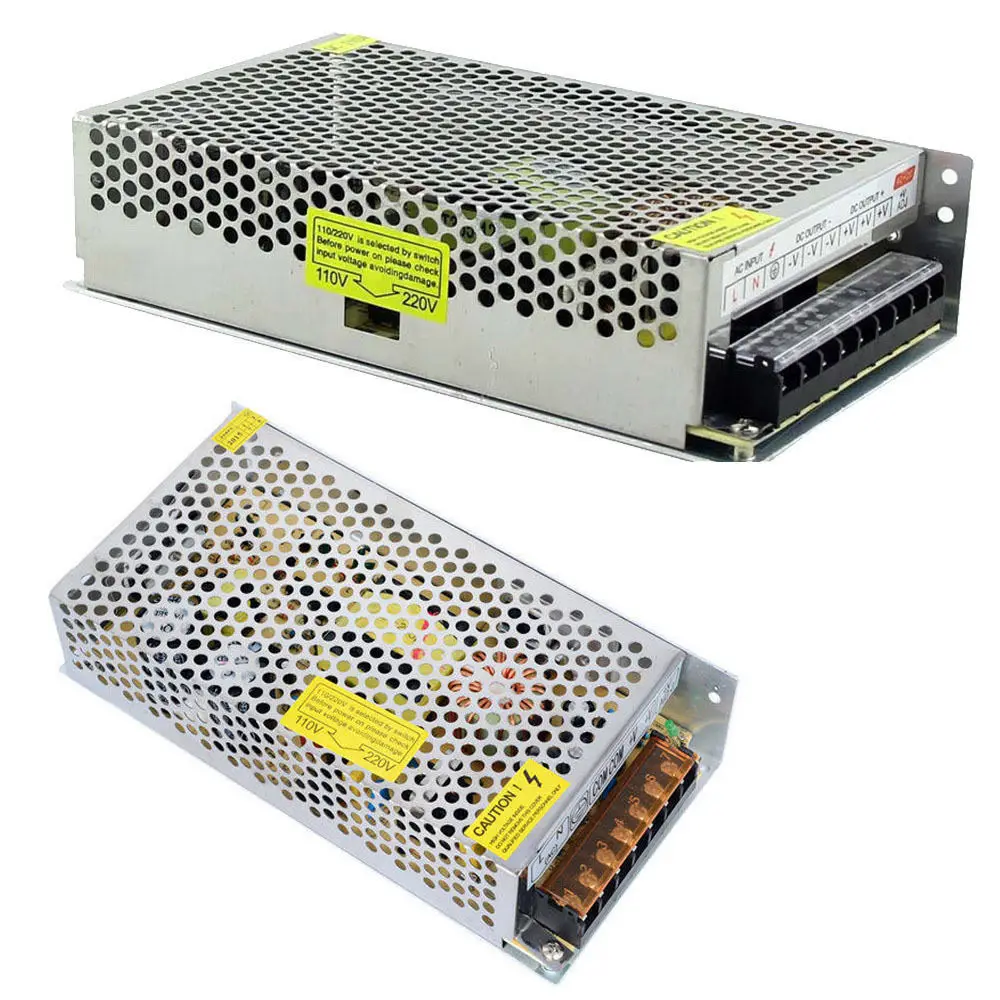 Блок питания светодиодной ленты 60W 100W 300W AC 110 V-220 V TO DC12V 2A/5A/8.3A/20A/25A/30A переключатель питания адаптер Светодиодный светильник привод