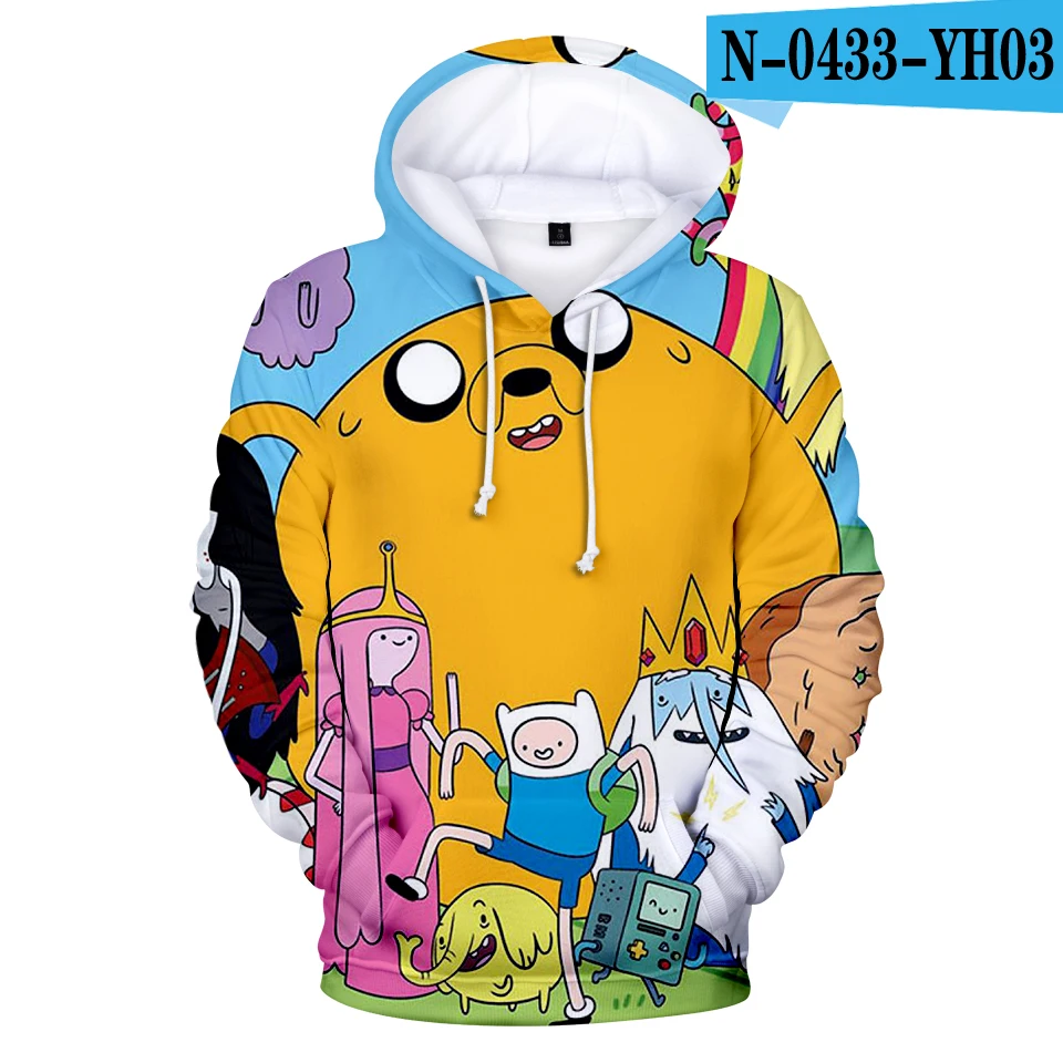 Горячая Распродажа, толстовки с капюшоном Adventure Time, толстовки с 3d принтом, модная желтая толстовка с героями мультфильмов, Крутая толстовка с капюшоном для мужчин, Kawaii, размер XXS-4XL - Цвет: 3D