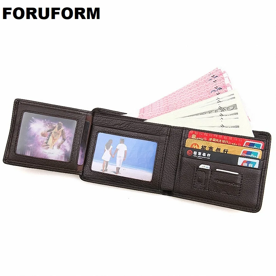 Двойные кошельки из натуральной кожи мужской короткий кошелек маленькие тонкие