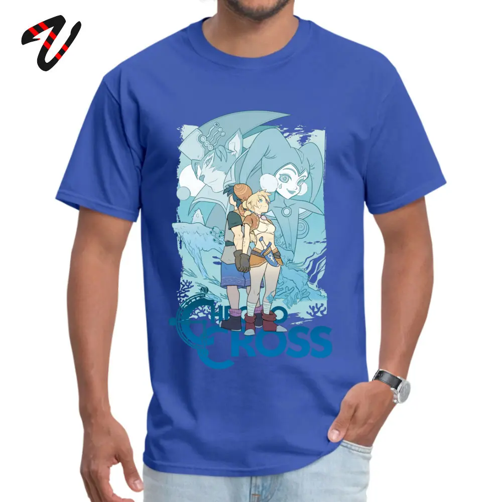 Футболки мужские модные Legend Of Zelda футболка Enjoystick Chrono Cross Camisa Videogame летние топы аниме футболка с круглым вырезом - Цвет: Blue