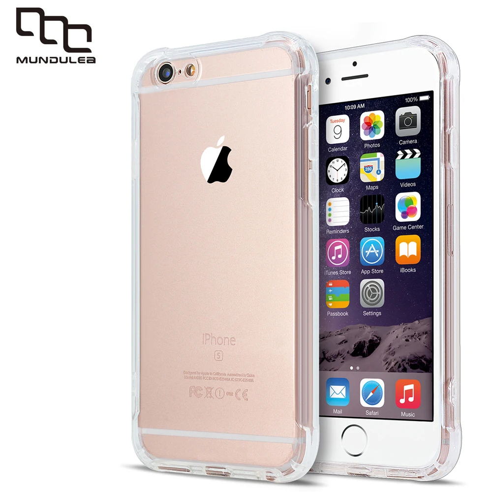 Шокопрочный прозрачный чехол из мягкого ТПУ для iPhone 6 Plus Slim Silicone Capa 8 7 Coque для iPhone 6s Fund on.
