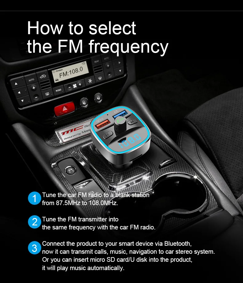 CDEN Автомобильный MP3-плеер QC3.0 автомобильное зарядное устройство Bluetooth 5,0 fm-передатчик U диск/TF карта без потерь музыка hands-free вызов