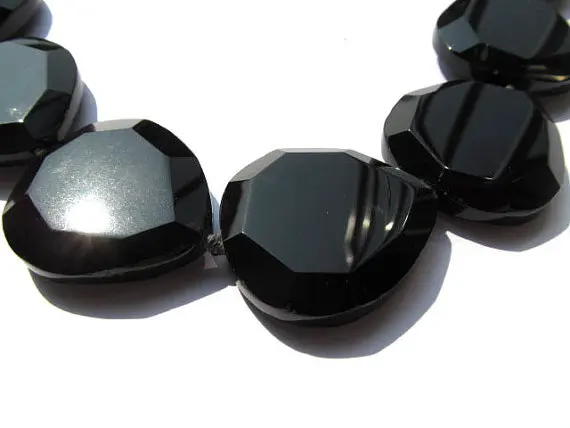 

30x40mm full strand Genuine Brazil Agate gemstone drop heart love drop faceted black jet jewelry beads