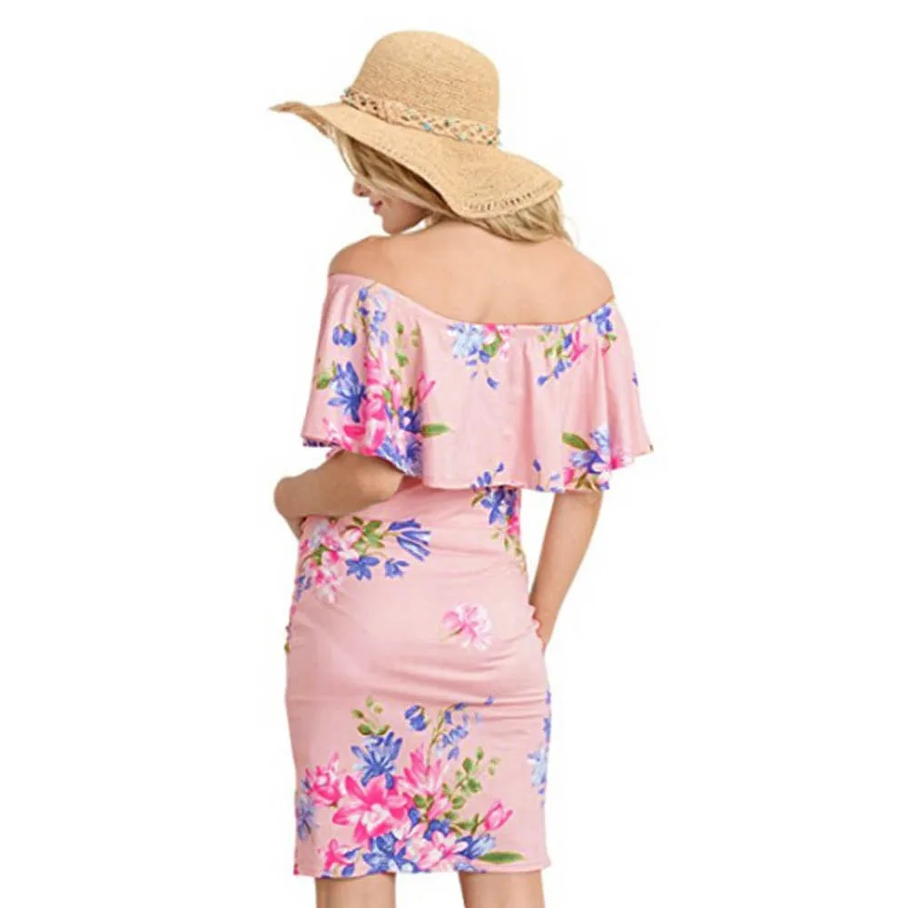 SAGACE Одежда для беременных Платья с цветочным принтом Повседневное платье летнее