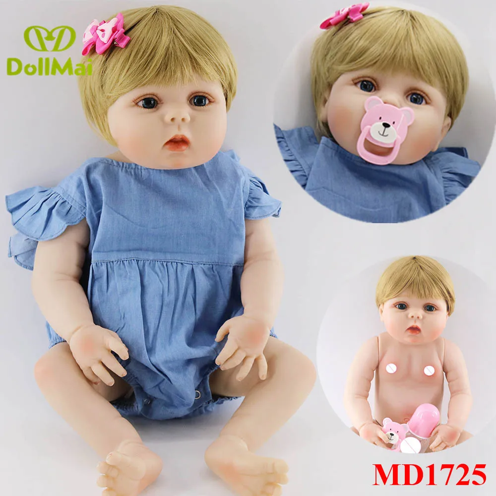 

Lifelike Silicone Reborn Baby Menina Alive 23'' Newborn Baby Dolls Full Vinyl body Wear bebe Infant Clothes bebes reborn menina