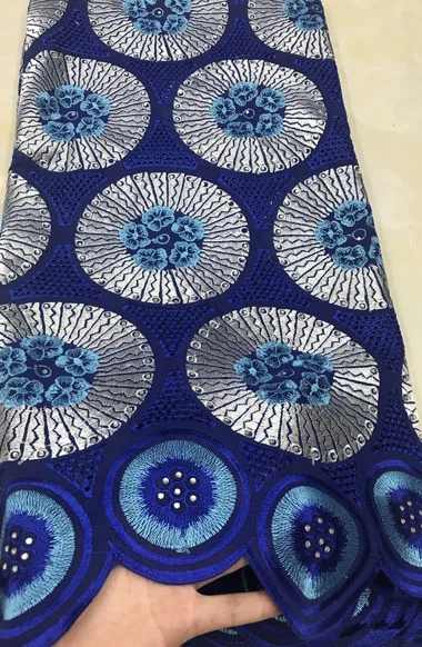 orange blue Nigerian Lace fabrics 2019 African Swiss Voile High Quality in Switzerland For Wedding EM017 | Дом и сад