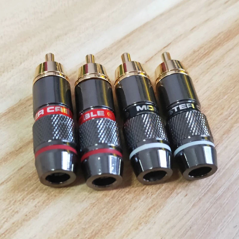 Hifi 8 шт. RCA Банановый штекер позолоченный 6 мм двойные самоблокирующиеся разъемы