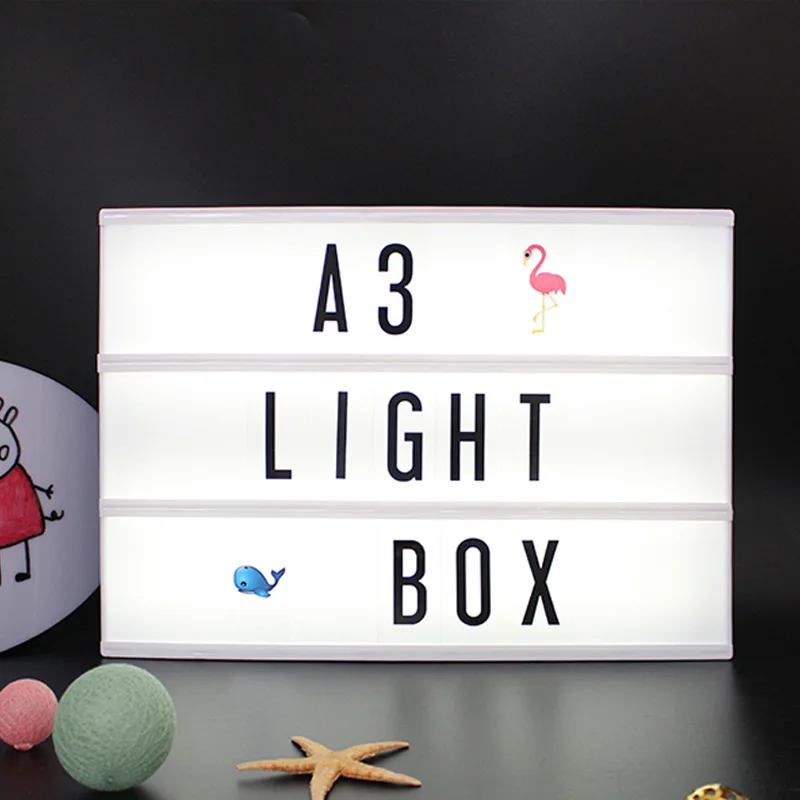 Ночник размер A3 LED письмо карта DIY использование AA батарея или USB порт питание