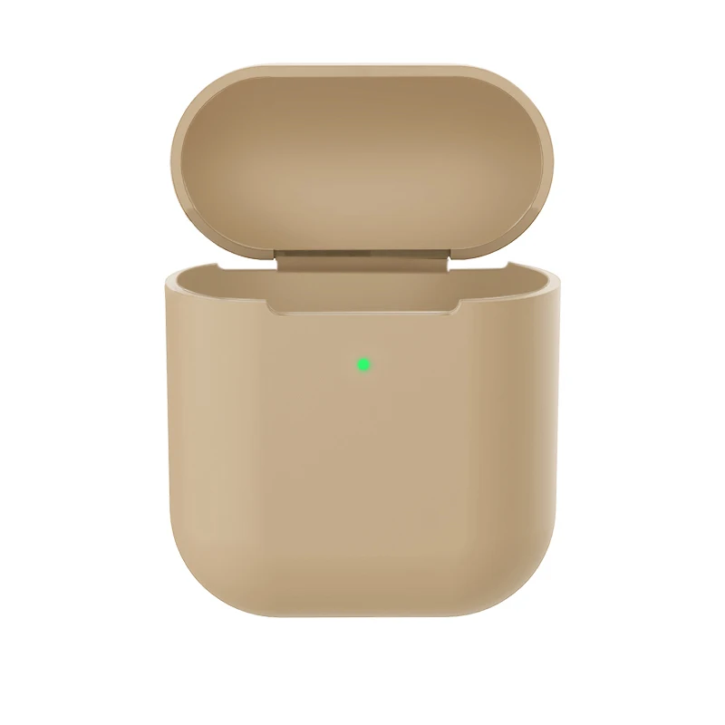 Khaki Беспроводной защитный чехол для наушников для Apple AirPods Мягкий силиконовый чехол Bluetooth коробка для наушников Защитный для AirPod Тонкий чехол s - Цвет: Khaki