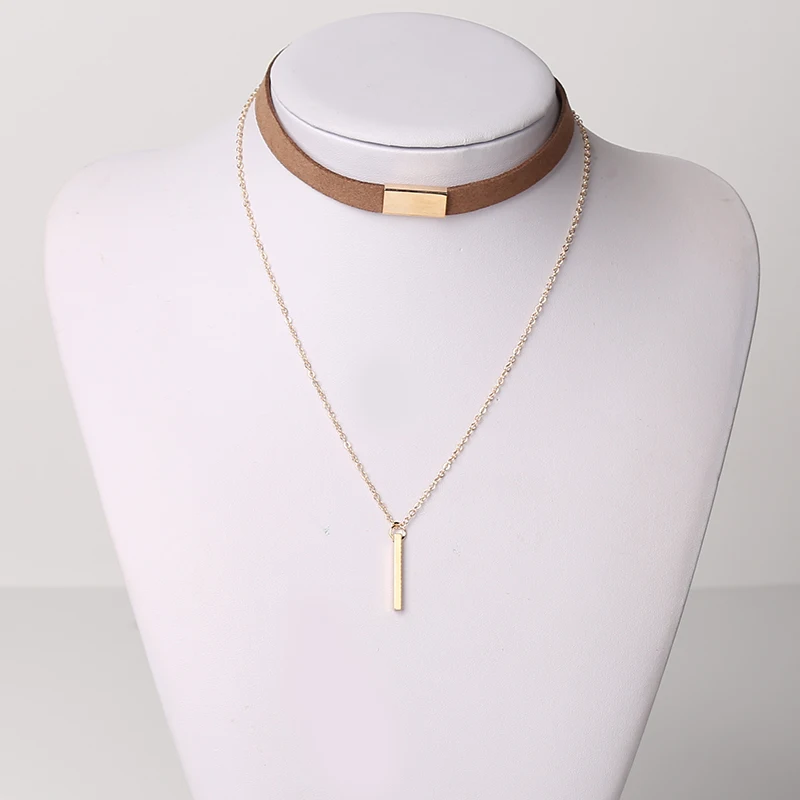 Новая мода индивидуальное бархатное ожерелье Корейская Кожаная двойная