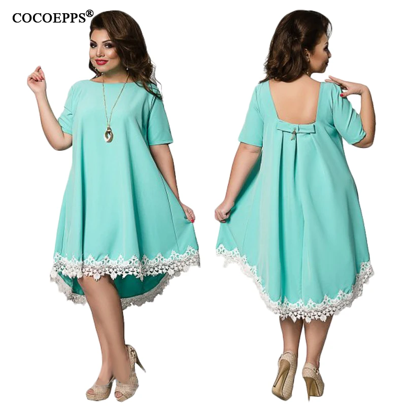 COCOEPPS 2019 6XL большой Размеры женские кружевные платья элегантные большого размера