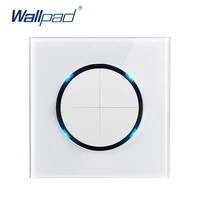 wallpad l6 led 4 gang 2 way white tempered glass panel random click push button wall light switch with led indicator