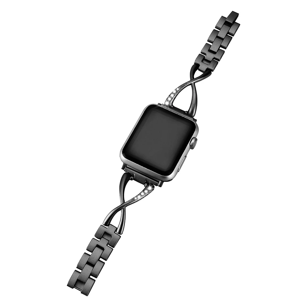 Joyozy женский ремешок для часов iphone Apple Watch 38 мм iwatch ремешок 42 мм Алмазный ремешок из нержавеющей стали для iwatch серии 3 2 1