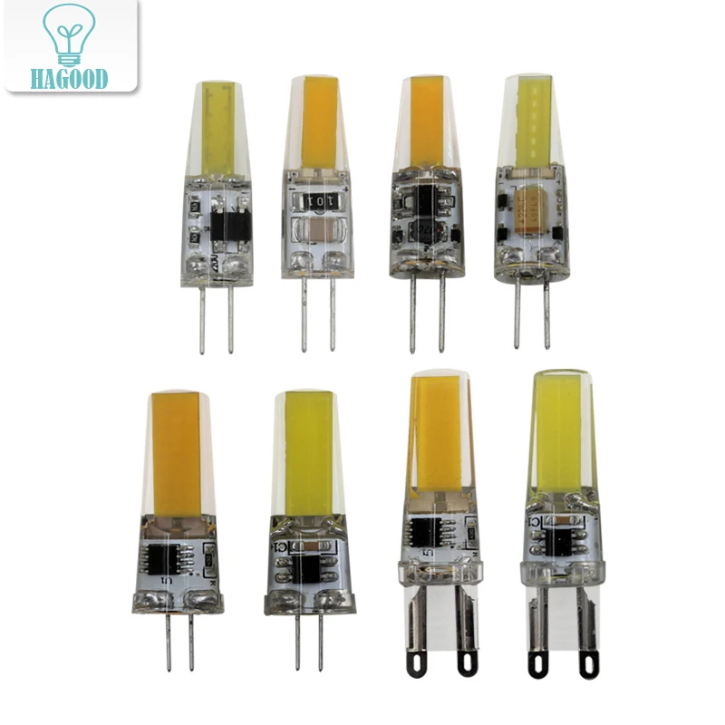 G4 G9 Светодиодная лампа AC12V 220V COB SMD 6W 9W 360 Угол луча люстр лампы заменить галогенные