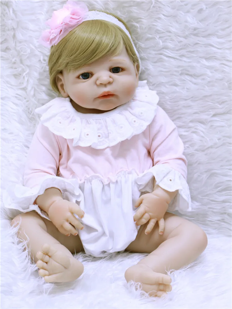 DollMai bebes reborn girl полностью силиконовые куклы для новорожденных 22 дюйма поддельные