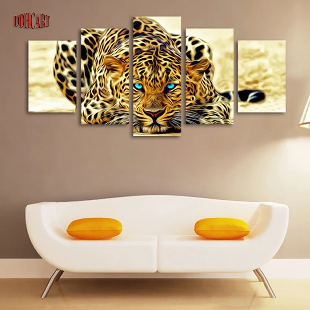 5 Шт. Аннотация Леопарды Современный Дом Украшения Искусства Стены Холст