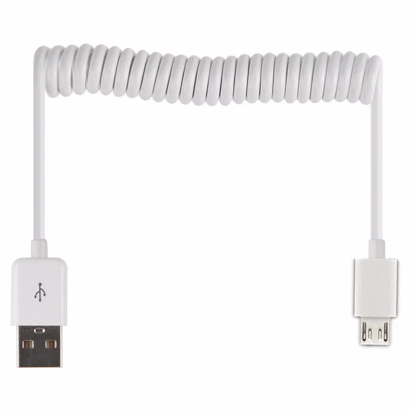 Весна Спиральный USB 2 0 Micro 5 Pin синхронизации данных Зарядное устройство кабель для