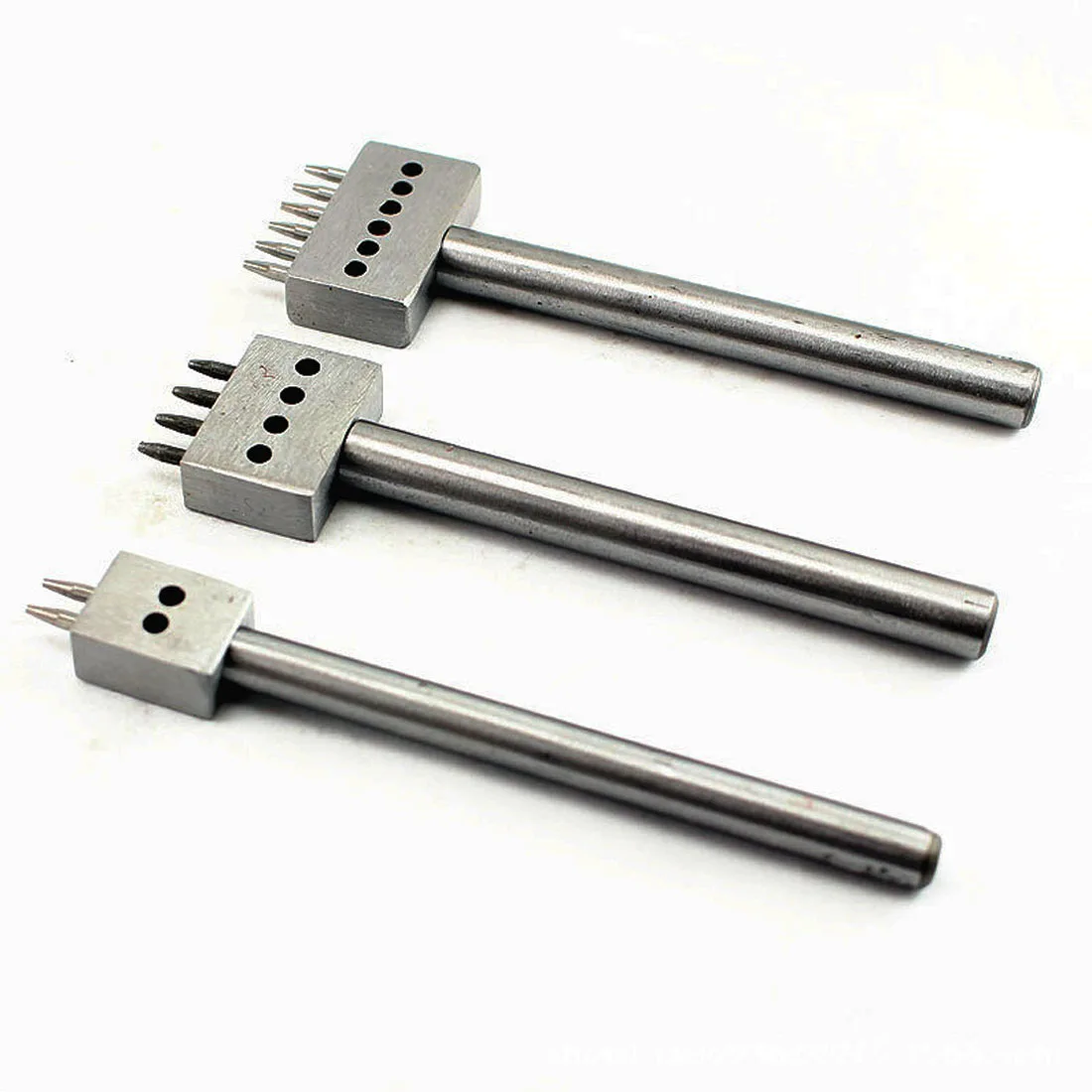 

New 4mm Leather Spacing Hole Tool Leather Craft 1mm Hole Diameter Punch Tools Round Row Punch Drilling Tools 2/4/6 Prong Hole