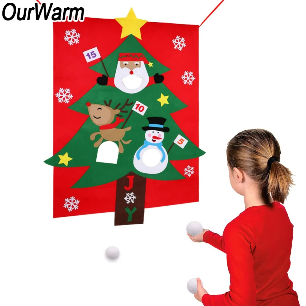 

OurWarm Christmas Party Games for Kids New Year's Toys Snowball Christmas Tree Hanging Toss Game Fun Indoor Outdoor Home Games