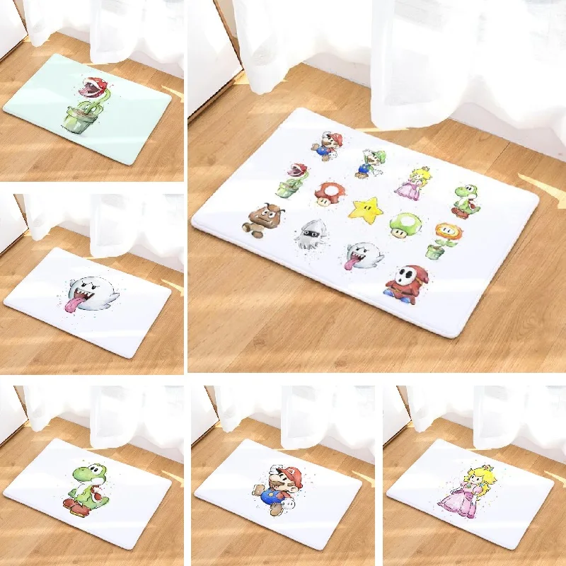 

Floor Mat Cartoon Super Mario Printed Carpet Toilet Rug Bath Mat Absorbent Bathroom Mats Home Decor Kitchen Floor Mat 50x80cm