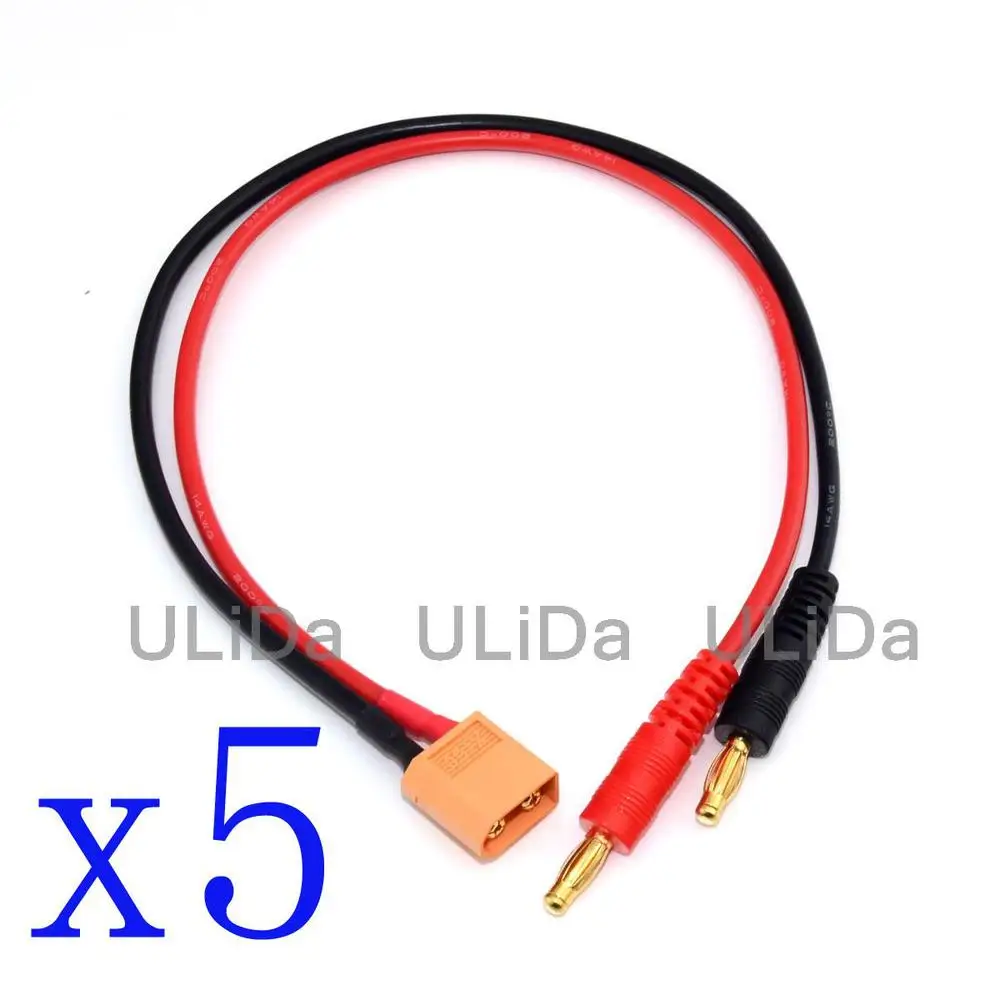 5 шт. XT60 разъем для зарядки 4 мм типа банан кабель Lipo батарея | Игрушки и хобби