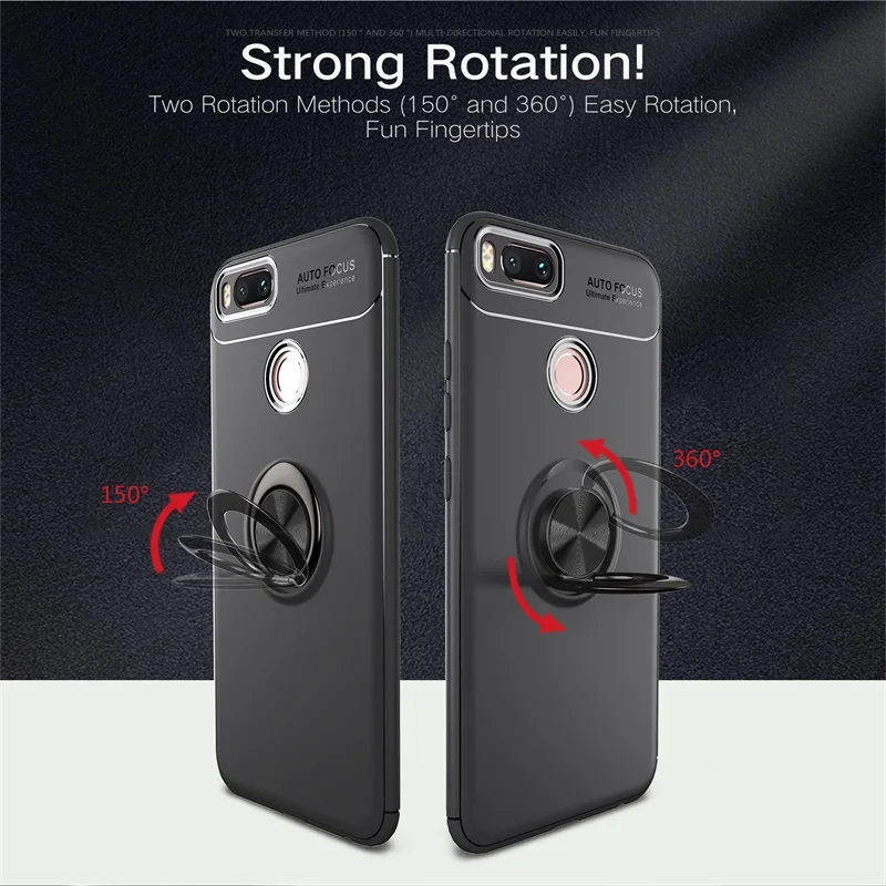 On For Xiaomi MiA1 5X case cover Magnetic finger Car Ring Holder Silicone bumper pouch phone Mi A1 back |