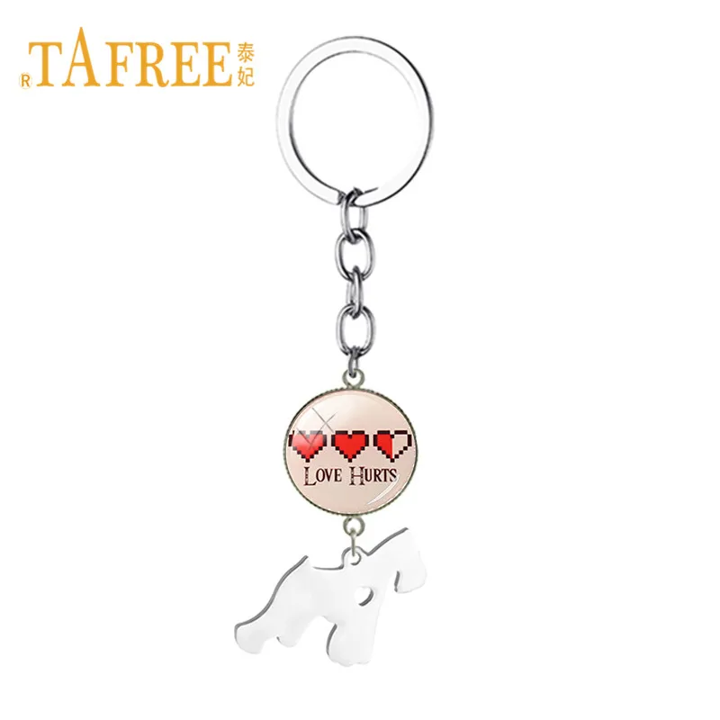 Брелок TAFREE винтажный стеклянный кабошон Love Heart Charms UK West Highland Terrier брелок для