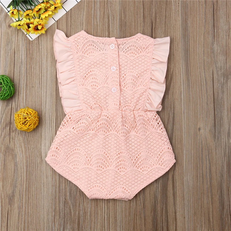 2019 Summer Baby Clothes Girl Pink Rompers Sleeveless Cute Infant New Born China Jumpsuit Outfits Set Playsuit |