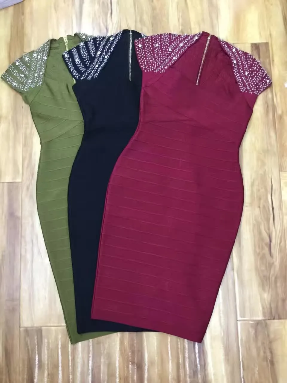 Новинка Шикарное облегающее платье в стиле знаменитостей с бусинами|dress nail|bandage