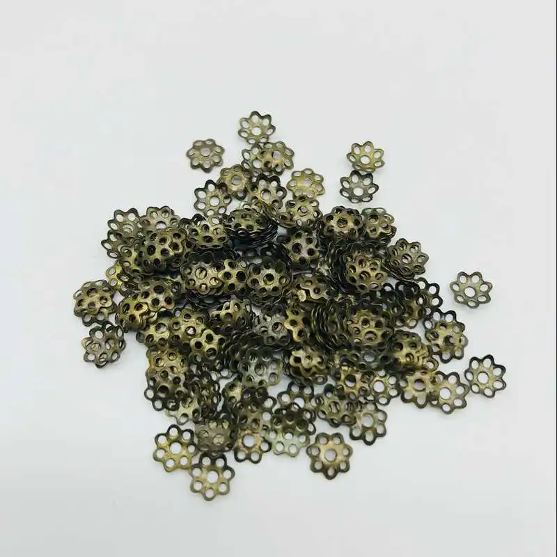 DIY 6mm 100pcs Jewelry Findings Flower Hat Isolation Beads Accessories for Necklace Wholesale | Украшения и аксессуары