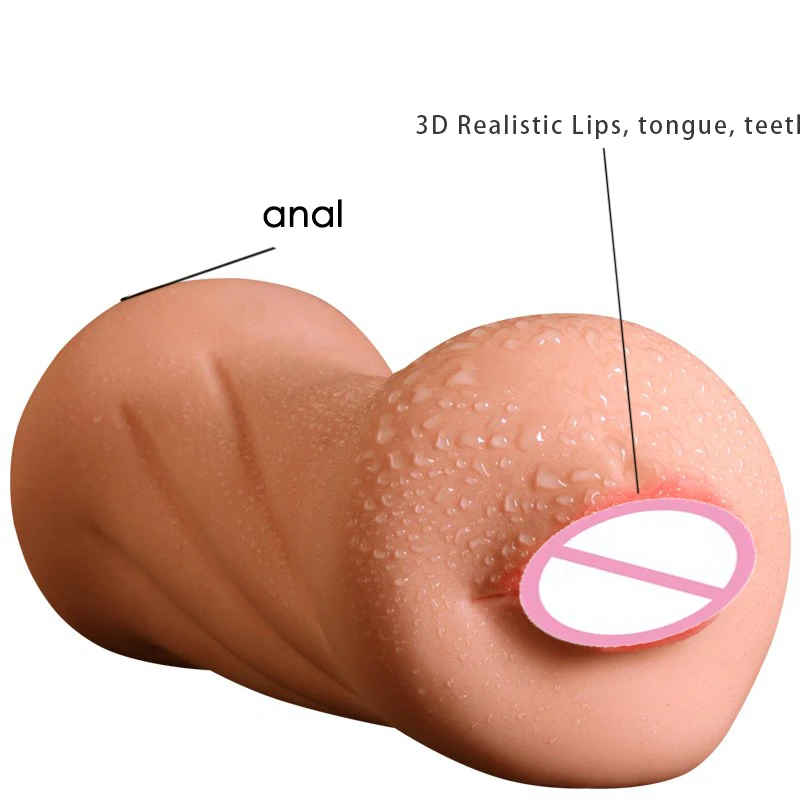 Реалистичная оральная 3D глубокая горловина с языком Анальная Вагина Мужской