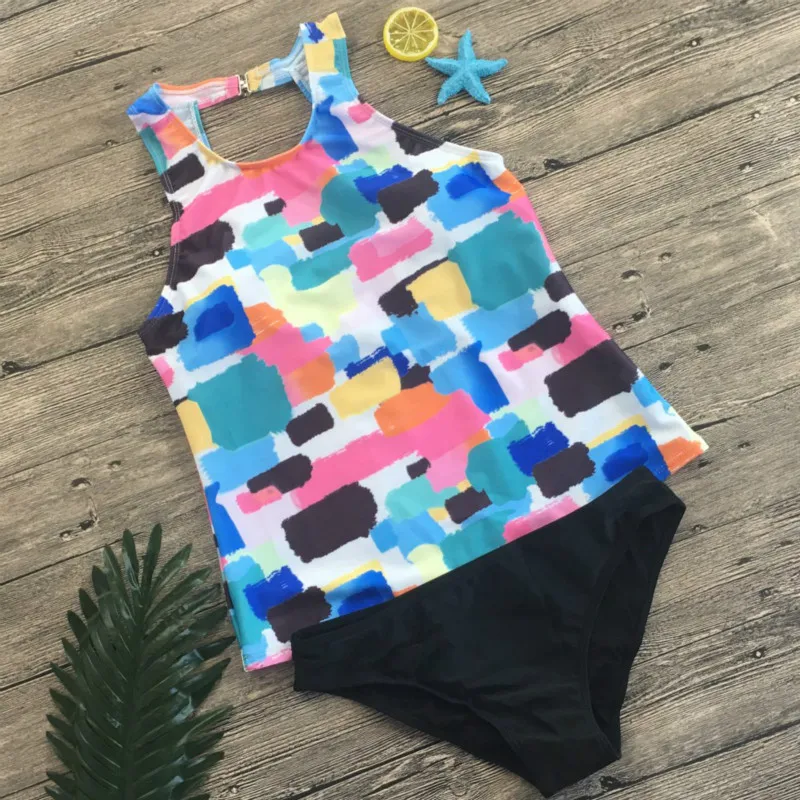 Новые модные женские купальники с цветочным принтом 2 шт Купальник Мягкий Бикини