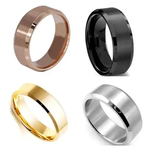 Men's Women's 8mm Wide Band Titanium Steel Ring Jewelry US 5-14 | Rings