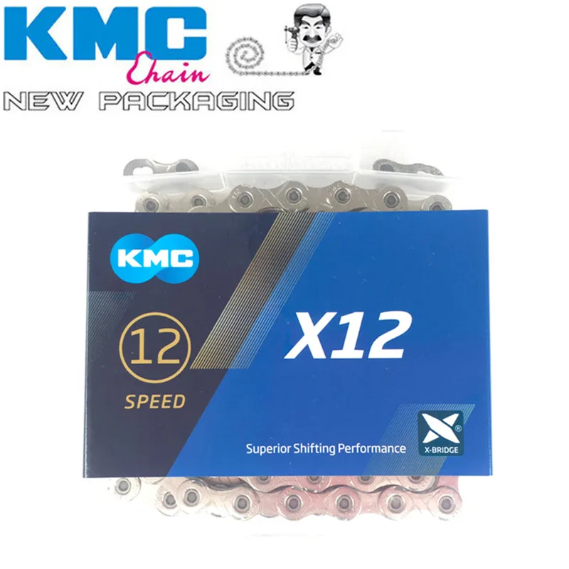 KMC X12 серебро MTB горный велосипед цепь для дорожного велосипеда 126L 12 скоростные Волшебные звенья с оригинальной коробкой для Shimano SRAM Campagnolo
