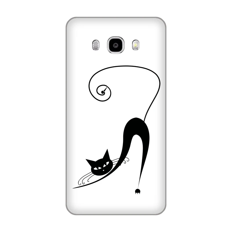 Милый простой рисунок черный кот Мягкий ТПУ чехол для телефона Samsung Galaxy J3 J4 J5 J6 J7 J8