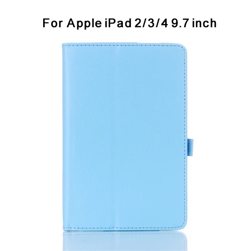 For iPad 234-Lblue Стенд кожаный чехол для iPad Air 1 4 3 2/iPad Air 1 2 3 /i Pad 9,7/Pro 10,5 раза смарт кожаный чехол из ПУ кожи для iPad1 A1337 A1395 чехол - Цвет: For iPad 234-Lblue