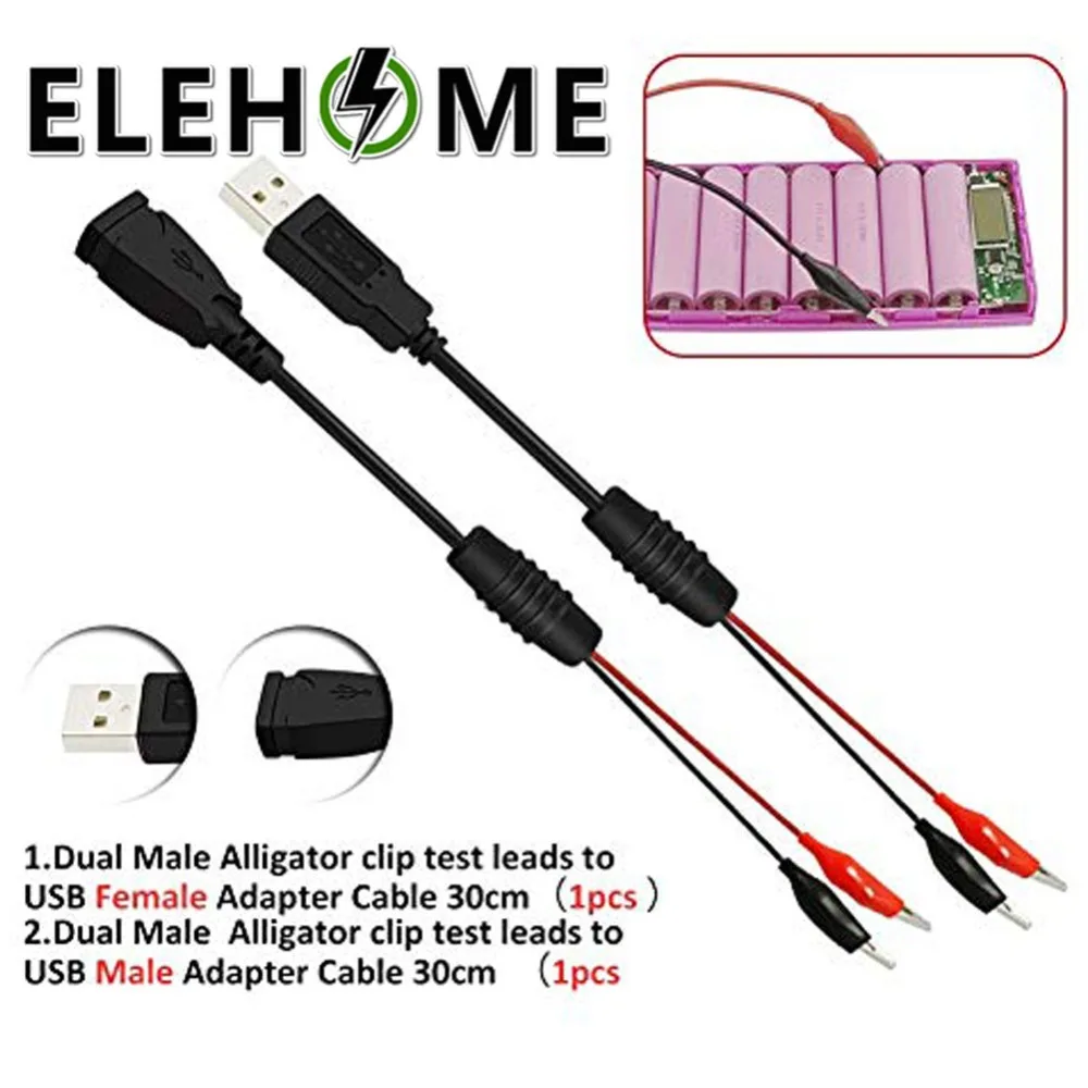 Медные зажимы аллигатора с проводом женский + Мужской USB разъем медные тестовые