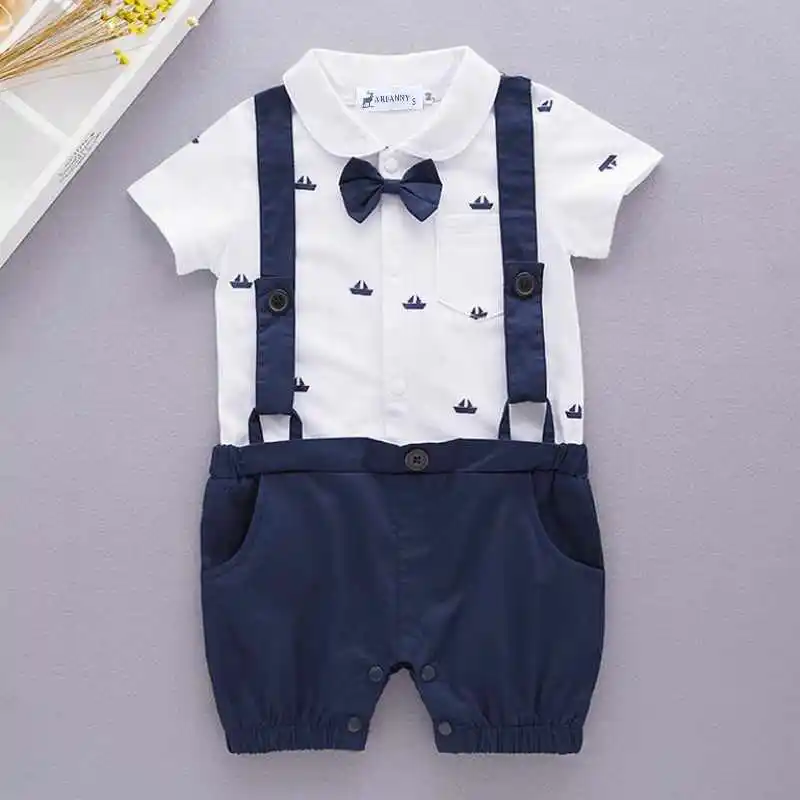 Одежда для маленьких мальчиков на день рождения шорты бретельках с