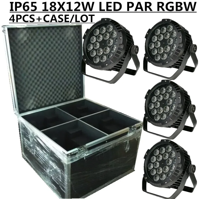 

4PCS/ 24X12W waterproof IP65 Par+Flight Case / RGBW LED PAR LIGHT DMX LED wash light professional stage DJ equipment disco light