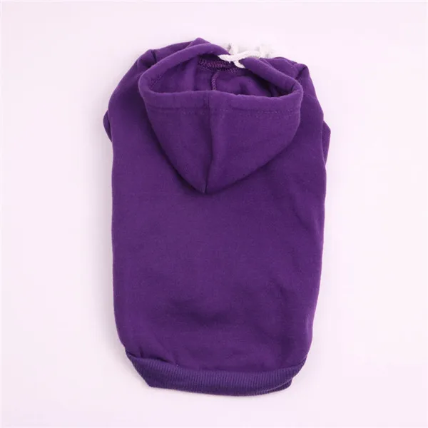 purple Для маленького, небольшого питомца Повседневное одежда с капюшоном Демисезонный классический Собака толстовки пальто однотонная милая собака щенок Толстовка костюмы 10A - Цвет: purple