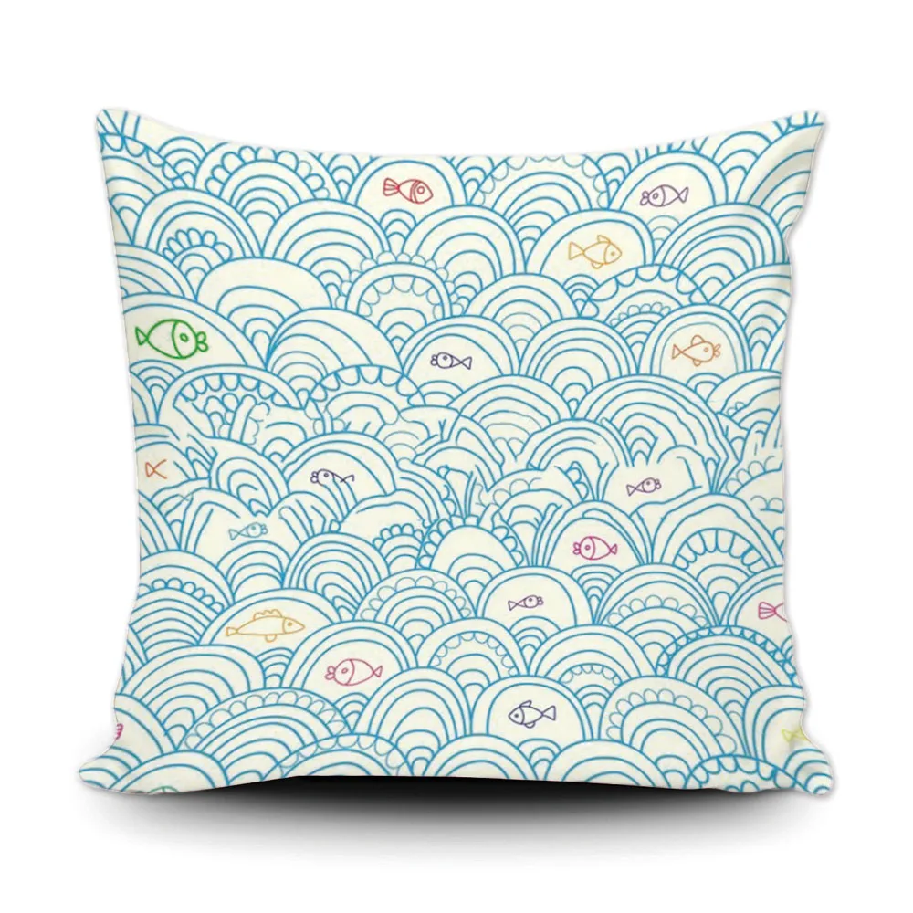 Милый дизайн геометрические декоративные наволочки модные с волнистой полосой