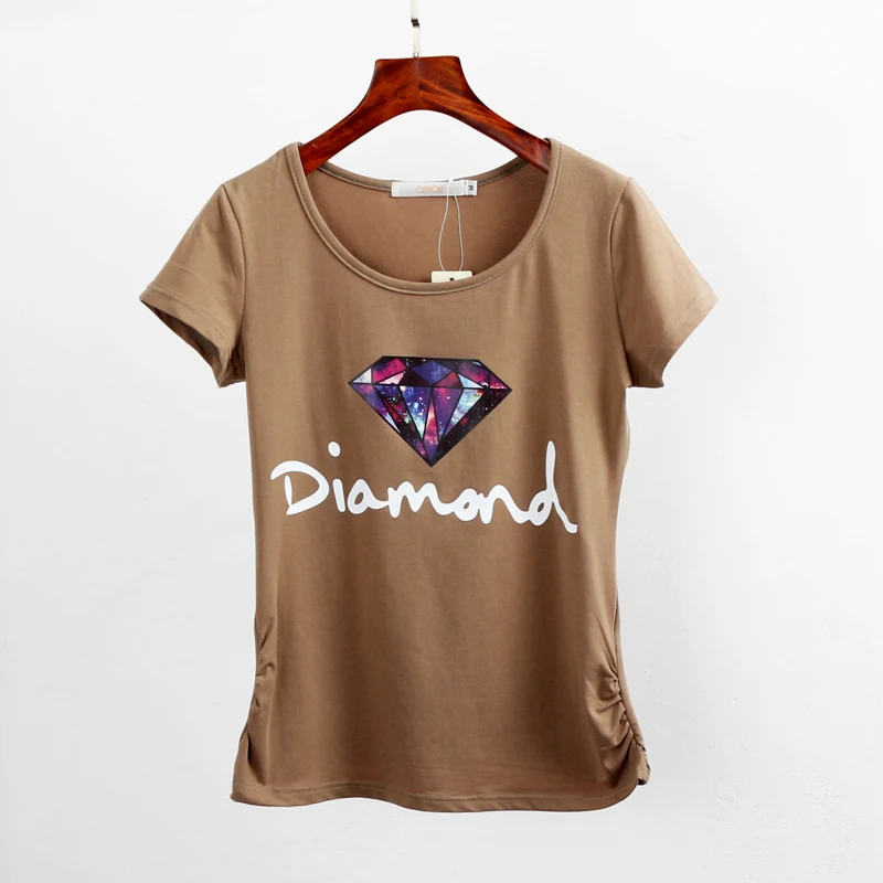 Женская хлопковая Футболка с принтом Повседневная летняя футболка коротким