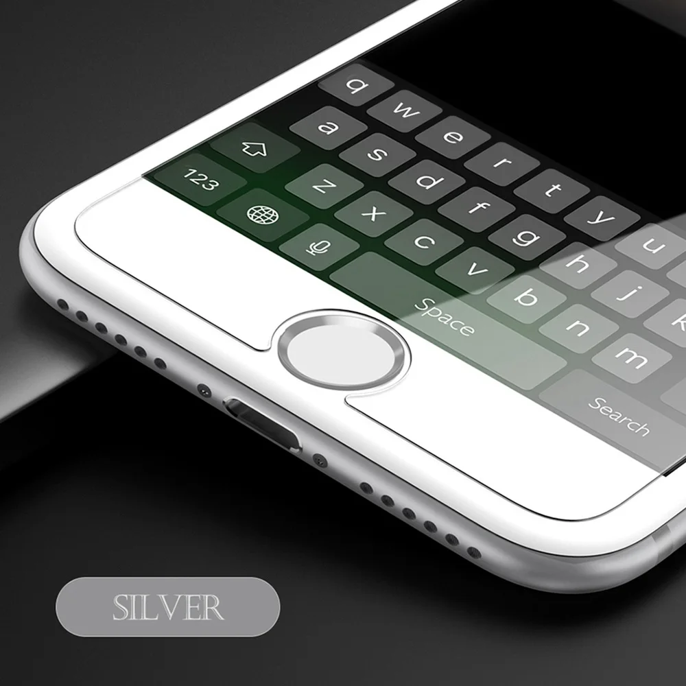 Silver Универсальный кнопку домой Стикеры для apple iphone 8 7 6 plus 5 отпечатков пальцев Touch ID анти пот Экран протектор для iPad Air 2 3 4 наклейки на телефон наклейка на телефон наклейки для телефона Наклейки на телефон - Цвет: Silver