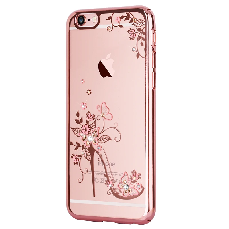 KAVARO для iPhone 7 8 Plus кристаллами от Swarovski Алмазный Блеск цветочный чехол плюс крышка