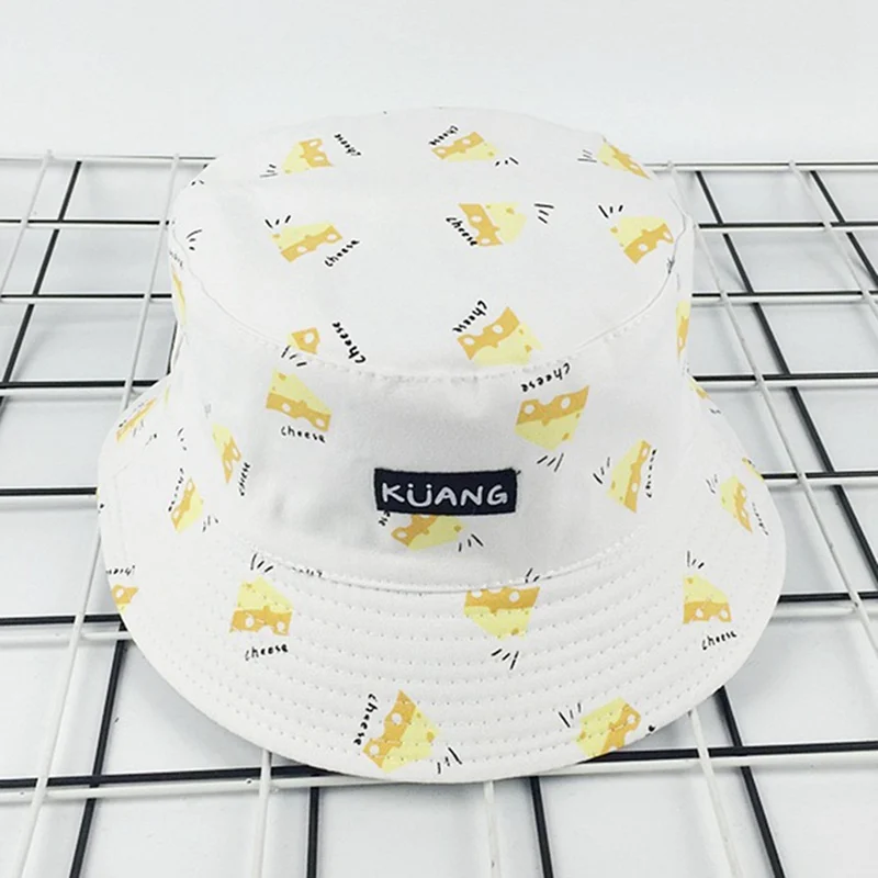 Fashion Panama Bucket Hat Men Women Double Sided Summer Bucket Cap Banana Print Yellow Hat Bob Hat Hip Hop Gorros Fisherman Hat